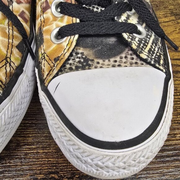 CONVERSE All Star Floral Yellow OX Low Canvas Sneakers Women’s Shoes Size 8.5 - Picture 5 of 9